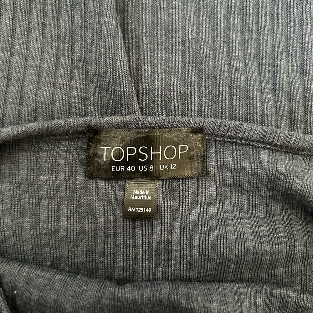 Topshop Blue Ribbed Bodycon Dress Size 8 - Picture 10 of 10